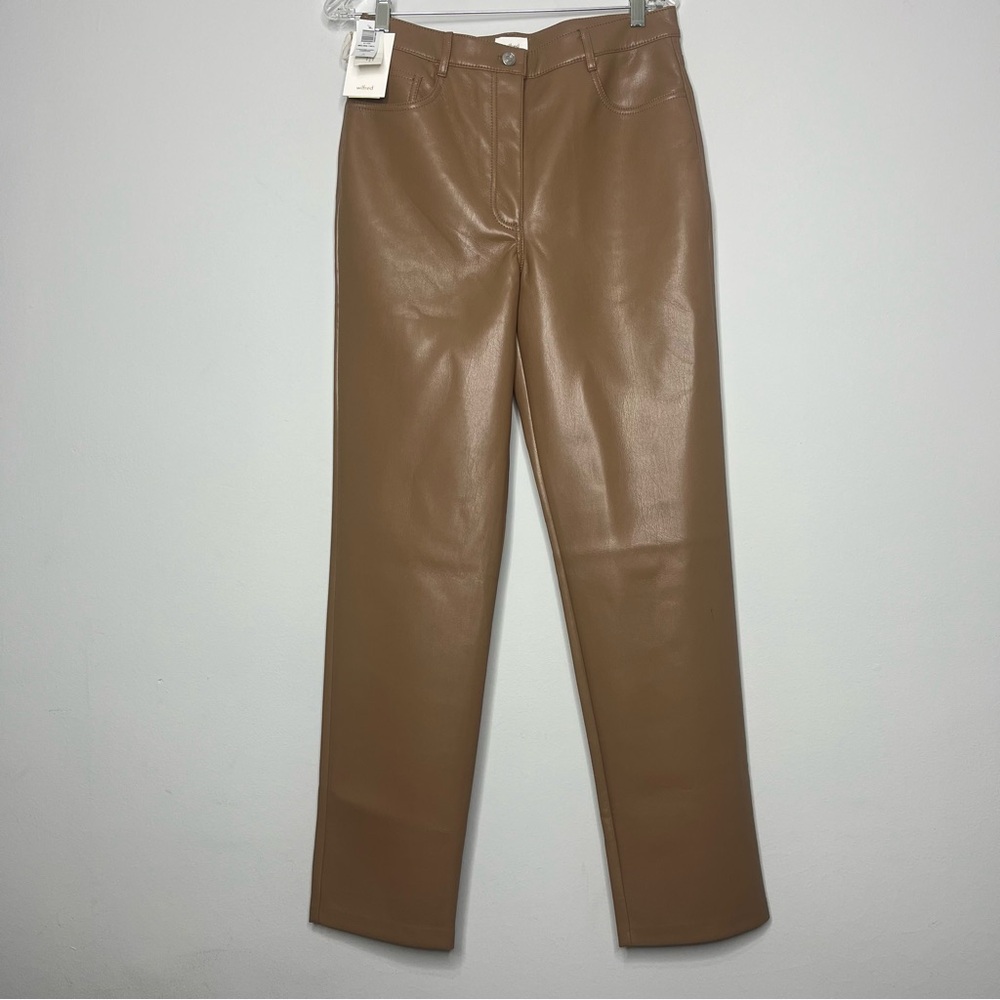 Aritzia High Rise Vegan Leather Pant Women Size 10 Tall Wilfred The Melina NWT
